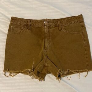 Burnt Orange/Brown Denim Women Shorts